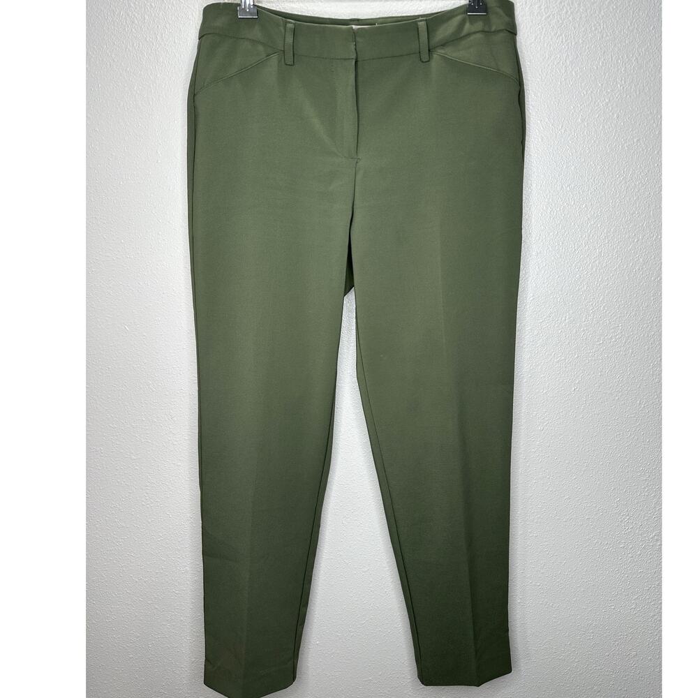Nanette Lepore Olive Green Dress Pants Slash Pocket Trouser 10